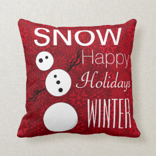 Coussin Bonhomme de neige noir et blanc de Z des vacances