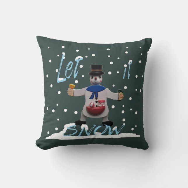 Coussin bonhomme de neige souriant (Recto)