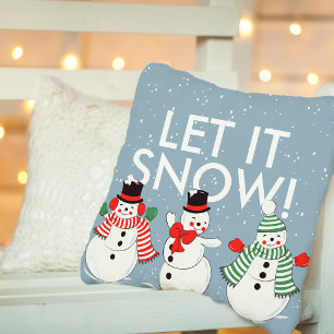 Coussin Bonhomme de neige vintage dansant Laissez tomber l