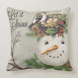 Coussin bonhomme de neige vintage moderne de jardin