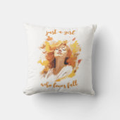 Coussin Bonjour Automne automne dans l'amour Feuille orang (Recto)