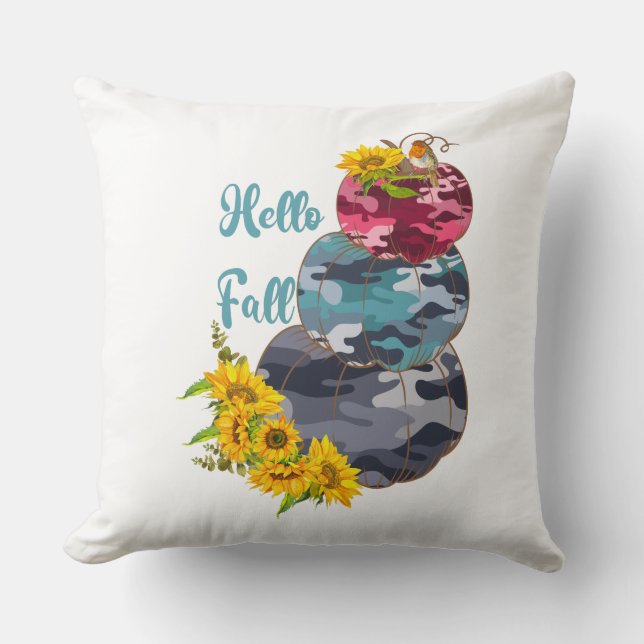 Coussin Bonjour automne avec Citrouille (Recto)