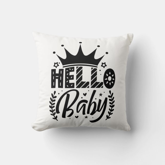 Coussin Bonjour bébé (Recto)