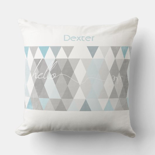 Coussin Bonjour bébé Hello World Abstrait Triangle (Recto)