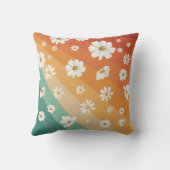 Coussin Bonjour bébé | Retro Rainbow Daisy Statistiques de (Verso)