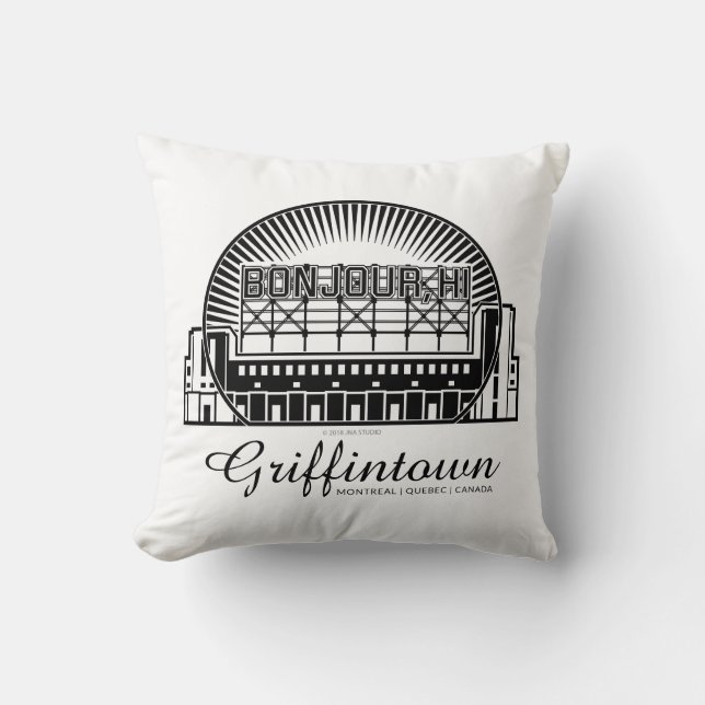 Coussin Bonjour, Bonjour Griffintown (Recto)