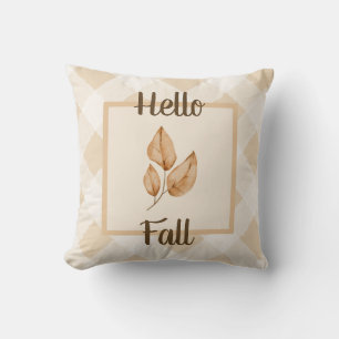 Coussin Bonjour Décoration de Maison Automne Neutre Feuill