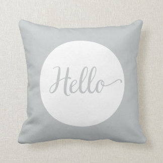 Coussin Bonjour gris gris blanc réversible