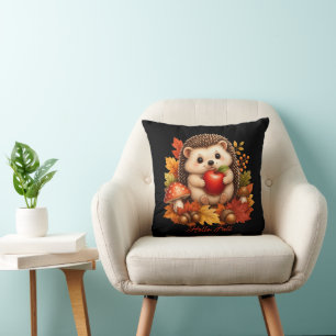 Coussin Bonjour Hérisson Mignon D'automne