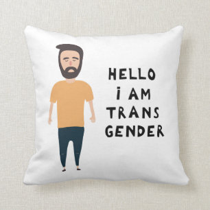 Coussin Bonjour, je suis transgenre