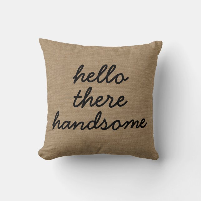 Coussin Bonjour là jut chic rustique beau de toile de (Recto)
