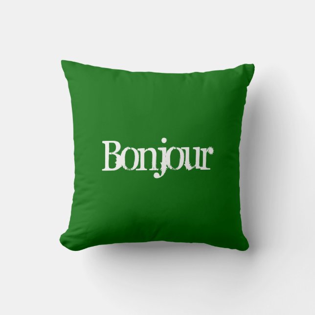 Coussin Bonjour - Lancez l'oreiller (Recto)