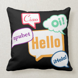 Coussin Bonjour Langues