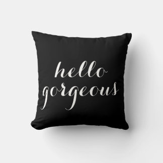 Coussin bonjour magnifique noir blanc texte
