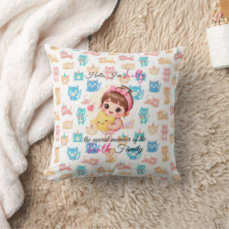 Coussin Bonjour nouveau membre des modèles de famille chat