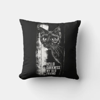 Coussin Bonjour obscurité mon vieil ami Black Cat Sketch