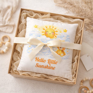 Coussin Bonjour Petite Douce Ensoleillée Bébé Ciel Bleu