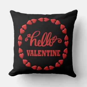 Coussin Bonjour Saint-Valentin Cœur rouge heureux de la S