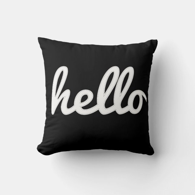 Coussin Bonjour Type Message pointé (Recto)