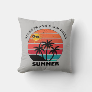 Coussin bonjour vacances été plage