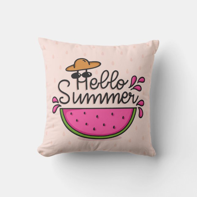 Coussin Bonjour Watermelon été (Recto)