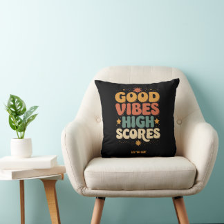 Coussin Bonne ambiance et scores élevés Typographie person
