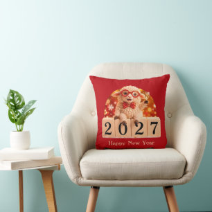 Coussin Bonne année 2027 Année de la Chèvre Mouton
