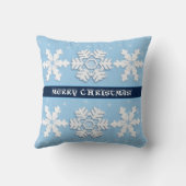 Coussin Bonne année ! Motif des Snowflakes blancs d'hiver (Verso)