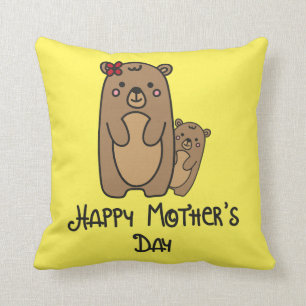Coussin Bonne fête des mères, mère ours