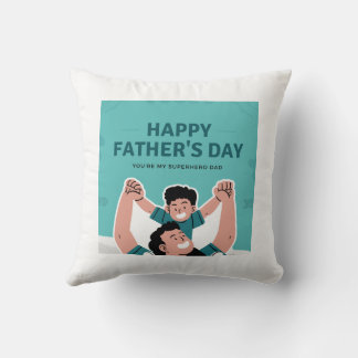Coussin Bonne Fête des pères - Superhero papa Jetez l'orei