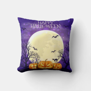 Coussin Bonne Halloween Citrouilles effrayants