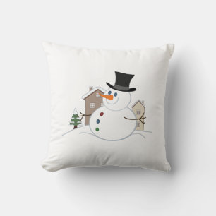 Coussin Bonne illustration de Noël Snowman