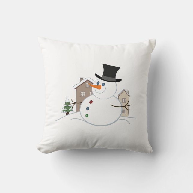 Coussin Bonne illustration de Noël Snowman (Recto)