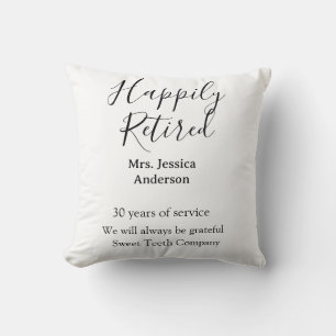 Coussin Bonne retraite ajouter le nom années de service à