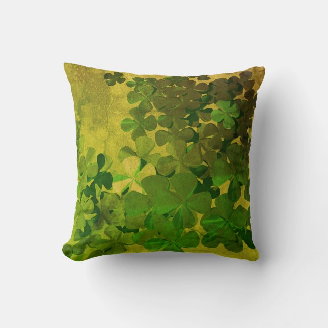 Coussin Bonne Saint Patrick, shamrock irlandais (Recto)