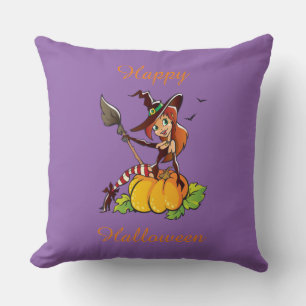 Coussin Bonne sorcière Bonne Halloween