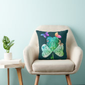 Coussin "Bonne St Patrick's Day" Shamrock vert (Chaise)