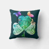 Coussin "Bonne St Patrick's Day" Shamrock vert (Verso)