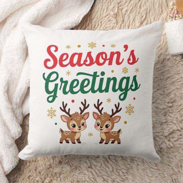 Coussin Bonnes Fêtes Reindeer (Couverture)