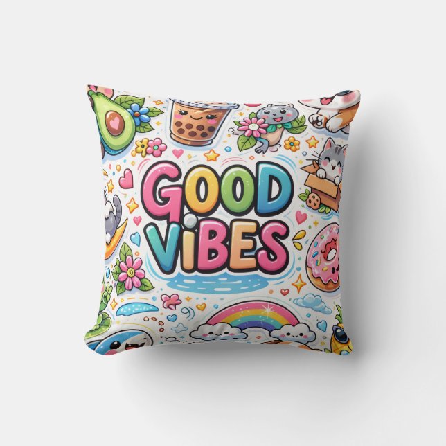Coussin Bonnes Vibrations Seulement  (Recto)