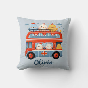 Coussin Bons poulets et poulets dans London Bus