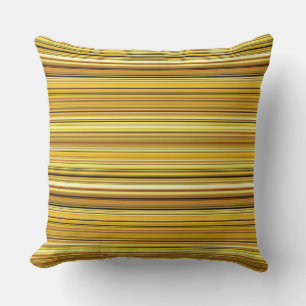 Coussin Bons rayures dorées brun