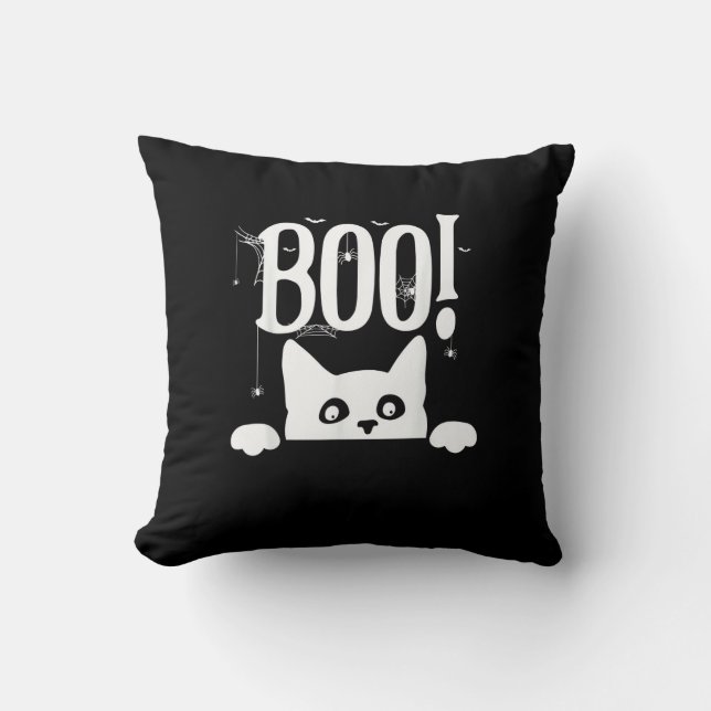 Coussin Boo ! Drôle Masquer Peekabo Effrayant Halloween (Recto)