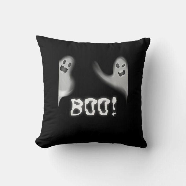 Coussin Boo ! Halloween effrayant cachant Funny Peekaboo (Recto)