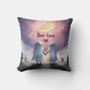 Coussin Boo Love Cute Ghost Couple Halloween