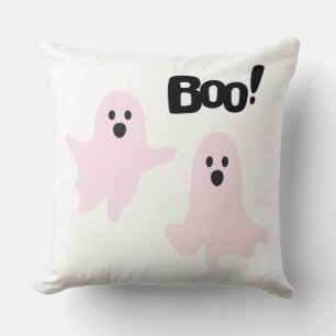Coussin Boo mou Halloween Fantômes roses Éffrayant
