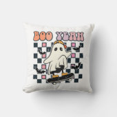 Coussin Boo Ouais - Retro Cute Ghost Skateboard (Recto)