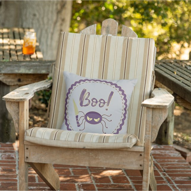 Coussin Boo ! T-shirt main couteau d'araignée d'Halloween (Chaise)