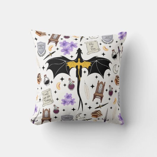 Coussin Bookish Fourth Wing Throw Cushion (Recto)