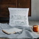 Coussin Booktrovert Editable Color Custom Thlow Pillow<br><div class="desc">La couleur Arrière - plan peut être customisée en ligne (à n'importe quelle couleur !). Conçu par Berry Berry Sweet {www.berryberrysweet.com}</div>